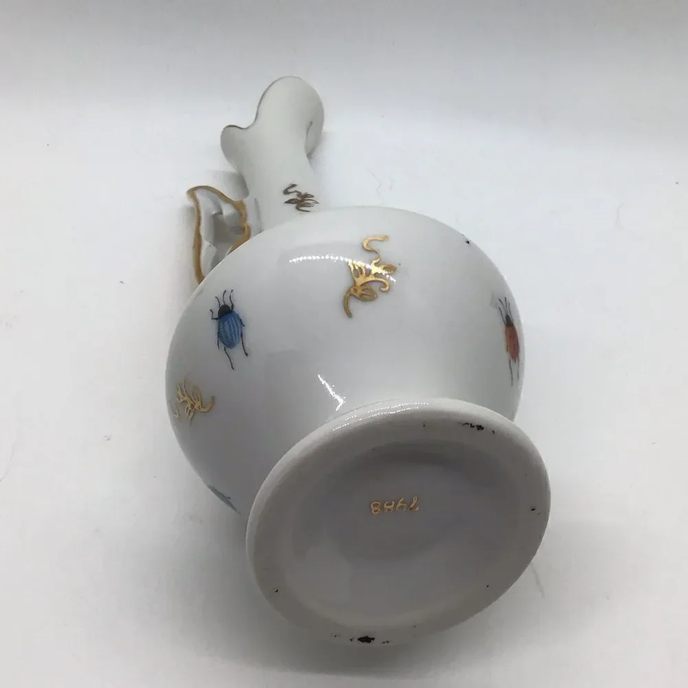 Vintage Lenwile Ardalt Handpainted butterfly and bug ewer vase.